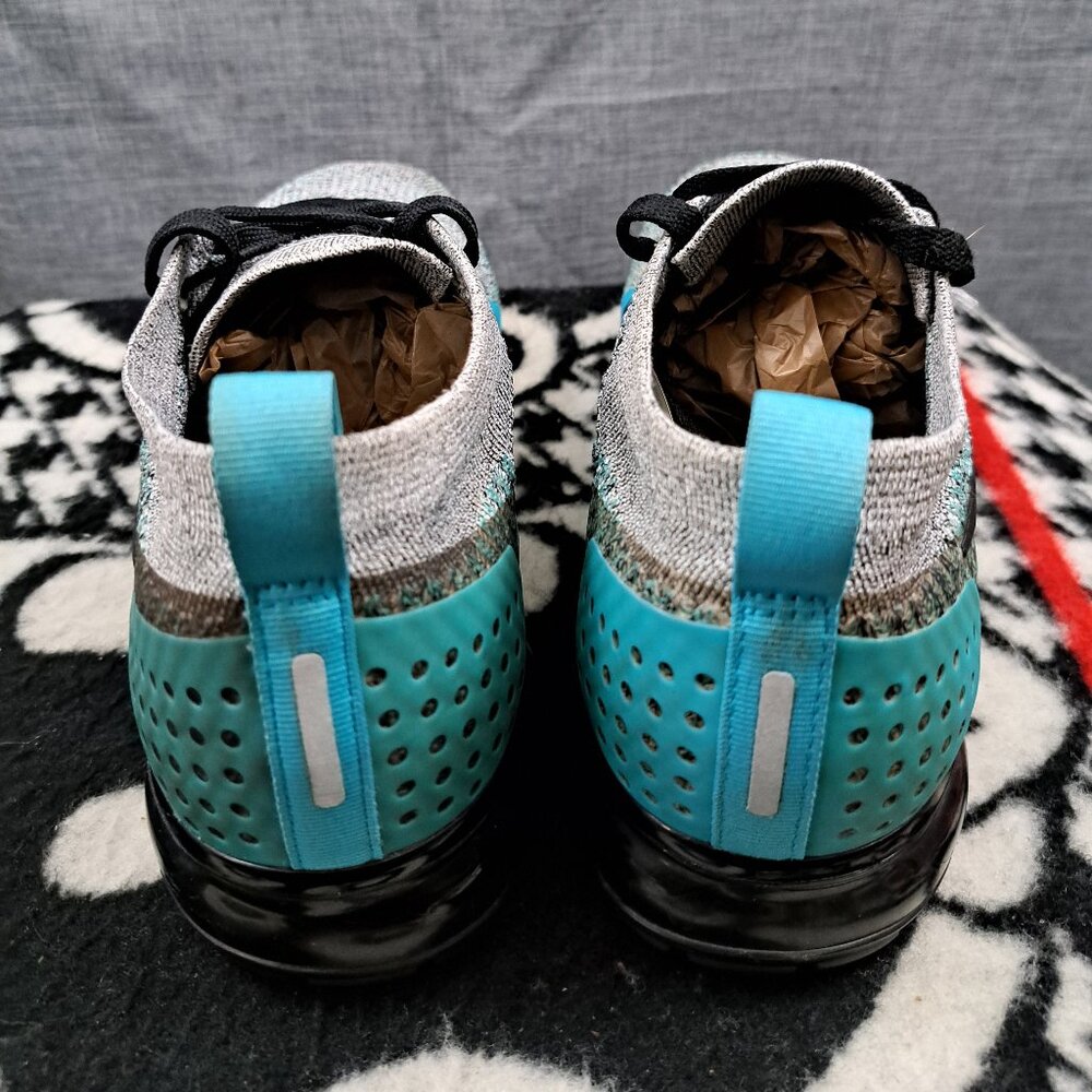 %Size 10 Men Nike Air VaporMax Flyknit 2 Dusty Cactus Blue Sneakers / A 19 - Picture 5 of 13